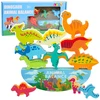 Lean Toys Dinozaurų balansavimo žaidimas 12 vnt.
