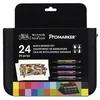 Winsor & Newton - Įvairių spalvų žymeklių rinkinys, 24 vnt. + dėklas (832226)