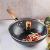 King Hoff Wok Keptuvė su dangčiu, 30 cm, anglinio plieno, marmurinė nelimpanti danga, medinė rankena, „Kinghoff“, kh-1984