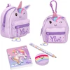 Ylvi - Kanceliarinė kuprinė Vienaragis - Rožinė ir Violetinė - Mini