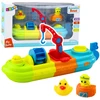 Lean Toys Vaikiškas vonios žaislas – laivas su kranu ir gyvūnėliais
