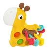 Lean Toys Sensorinis žirafos žaislas su traukimo virvelėmis