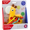 Lean Toys Sensorinis žirafos žaislas su traukimo virvelėmis