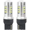 LED lemputės Canbus 3030 24SMD T20 7440 W21W baltos 12V 24V amio-01173
