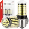 LED lemputės canbus ba15s p21w r10w r5w 600lm 144smd baltos 12v 24v amio-04473