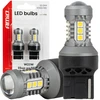 LED lemputės standard 7440 W21W 3030 15SMD balta 12V 24V amio-04996