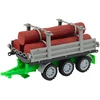 Lean Toys Žaislinis žalias traktorius su rąstų priekaba, 47 cm