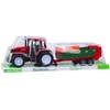 Lean Toys Traktorius su priekaba ir šieno rulonais, 62x17,5x16 cm