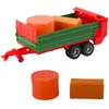 Lean Toys Traktorius su priekaba ir šieno rulonais, 62x17,5x16 cm