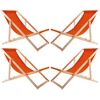 Rinkinys 4 saulės kėdžių komplektas, oranžinis, surinktas, Woodok