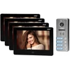 Orno Rinkinys 4 šeimų vaizdo domofono rinkinys, be ragelio, spalvotas, 7 colių LCD, jutiklinis ekranas, OSD meniu, atmintis, SD kortelės lizdas, DVR, vartų valdymas, juodas, FELIS MEMO MULTI4