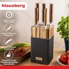 Rinkinys 6 dalių peilių rinkinys su akacijos blokeliu, nerūdijančio plieno, Klausberg, kb-7983