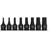 Zestaw Rinkinys 8 smūginių antgalių rinkinys, 1/2 colio šešiakampis, 5–19 mm, dėžutė, proline
