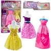 Lean Toys Lėlės aprangos rinkinys Anlily: suknelės, batai, rankinė ir karūna, 8 dalys