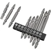 Zestaw Rinkinys Dvipusių antgalių rinkinys SL6, PH1x2, PH2x3, PZ1/2/3, su magnetiniu laikikliu 60 mm, 10 vnt.