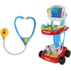 Lean Toys Žaislinis daktaro vežimėlis su priedais, mėlynas