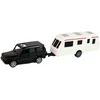 Lean Toys Juodos spalvos džipo ir kemperio rinkinys