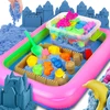 Zestaw Rinkinys Kinetinio smėlio rinkinys 3kg, baseino formelės - d007, mėlynas smėlis