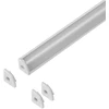 Orno Rinkinys: Komplektas: aliuminio profilis LED juostoms, 2000 x 10 x 10 mm, kampinis, baltas, matinis dangtelis, 4 galiniai dangteliai