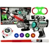 Lean Toys Kosminio Kario Rinkinys su Lazeriniu Pistoletu ir Šviesos Kardu