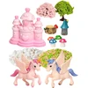 Lean Toys Vaikiška naktinė lempa - vienaragio terariumas su balsu valdymu