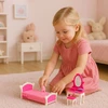 Lean Toys Lėlės miegamojo komplektas su tualetiniu staliuku 29 cm