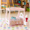 Lean Toys Lėlių miegamojo baldų komplektas su baldakimu