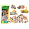 Lean Toys Medinių Magnetų Rinkinys su Transporto Priemonėmis, 20 vnt.