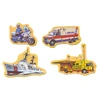 Lean Toys Medinių Magnetų Rinkinys su Transporto Priemonėmis, 20 vnt.