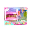 Lean Toys Lėlė su dviaukšte lova ir šuneliu