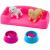 Lean Toys Lėlės ir Šuniukų Rinkinys su Lova ir Dubenėliais