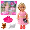 Lean Toys Žaislų rinkinys su lėle, šunimi ir kačiuku, 12 cm