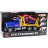 Lean Toys Didelis transporterio vilkikas su priekaba, šviesomis ir garsais
