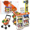 Lean Toys Vaikų parduotuvės žaidimų rinkinys su kasa ir vežimėliu