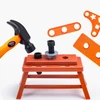 Lean Toys Vaikiškas įrankių rinkinys su elektriniu atsuktuvu 55vnt