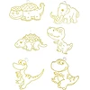 Lean Toys Stiklo imitacijos dinozaurų raktų pakabukų rinkinys 6 vnt.