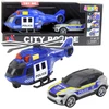 Lean Toys Policijos sraigtasparnio ir automobilio rinkinys su šviesomis ir garsais