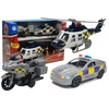 Lean Toys Policijos transporto priemonių rinkinys su šviesomis ir garsais