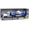 Lean Toys Policijos transportavimo sunkvežimis su sraigtasparniu, 46x14x9 cm