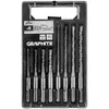 Grąžtas Graphite Rinkinys SDS Plus dvigubų spiralinių betono grąžtų rinkinys: 5, 6, 8, 10 x 110 mm, 5, 6, 8, 10 x 160 mm