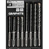 Grąžtas Graphite Rinkinys SDS Plus dvigubų spiralinių betono grąžtų rinkinys: 5, 6, 8, 10 x 110 mm, 5, 6, 8, 10 x 160 mm