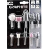 Graphite Rinkinys Šlifavimo akmenų rinkinys, 10 vnt.