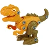 Zestaw Žaislinis dinozaurų rinkinys su atsuktuvu Lean Toys, geltonas