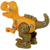 Zestaw Žaislinis dinozaurų rinkinys su atsuktuvu Lean Toys, geltonas