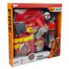 Lean Toys Vaikiškas ugniagesio rinkinys - kostiumas, kuprinė, gesintuvas ir kiti priedai