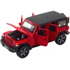 Lean Toys RAUDONAS VISUREIGIS SU KEMPINGO PRIEKABA 1:32