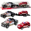 Lean Toys Policijos visureigis su vilkiku ir patruline mašina, 60x11.5x10.5 cm