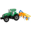 Traktorius su grėbliu Lean Toys, žalias