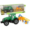 Traktorius su grėbliu Lean Toys, žalias