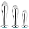 Analinis kaištis Sidabrinis Crystal Anal Plug, 29 mm